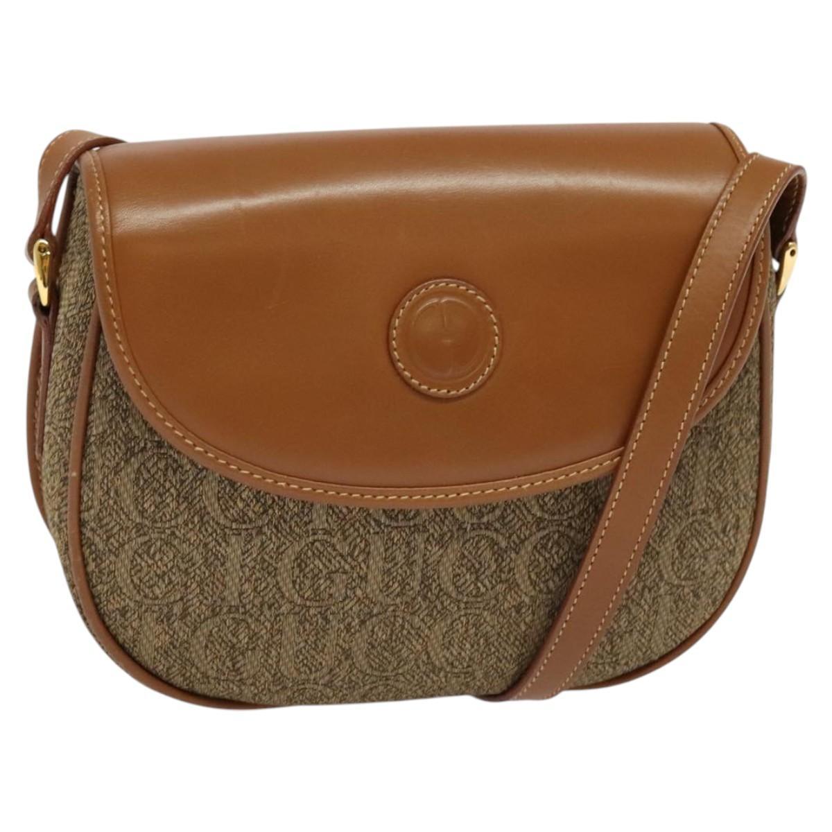Gucci Shoulder Bag Leather Brown Gold 007 14 0074 Auth Bs25074